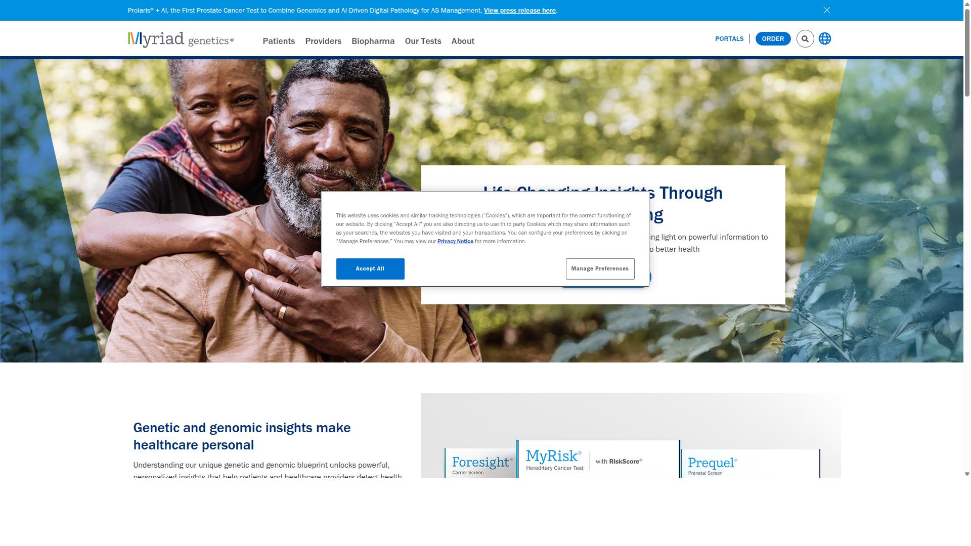 Myriad website